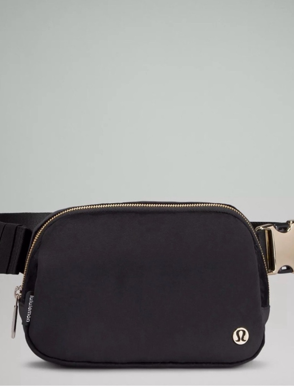 lululemon Everywhere Black Waist Bag with Gold Hardware